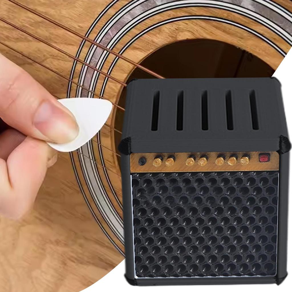 Guitar Pick Case Amp Speaker Guitar Pick Holder Large-Capacity Case Box Display 3D Printed Portable for Musical Instruments