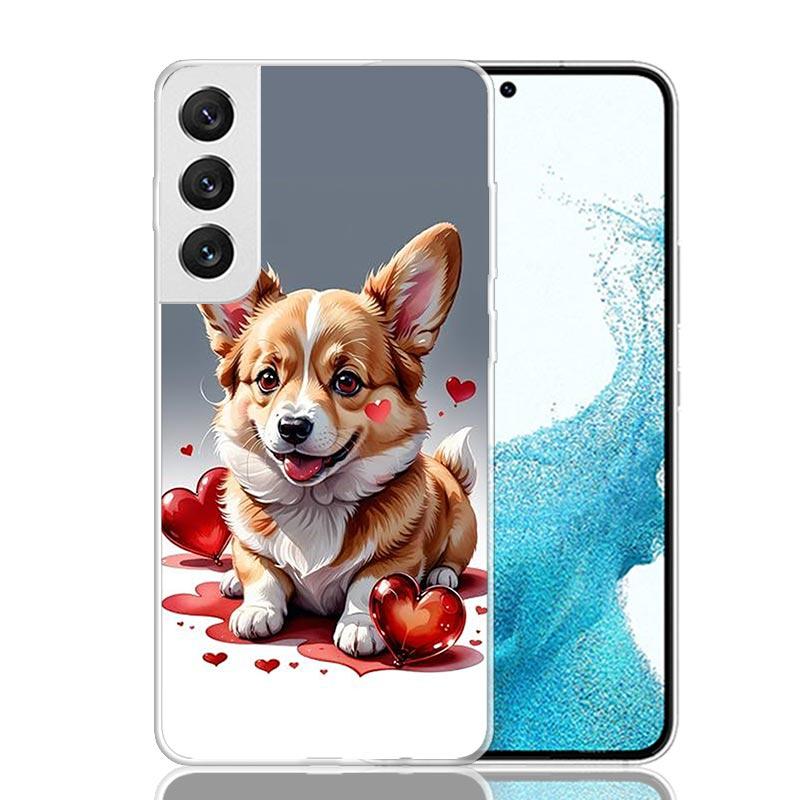 Lovely Puppy Heart Dogs Phone Case For Samsung Galaxy S26 S25 Edge S24 S23 FE S22 Ultra S21 Plus S20 + Fundas Cover Coque Galaxy