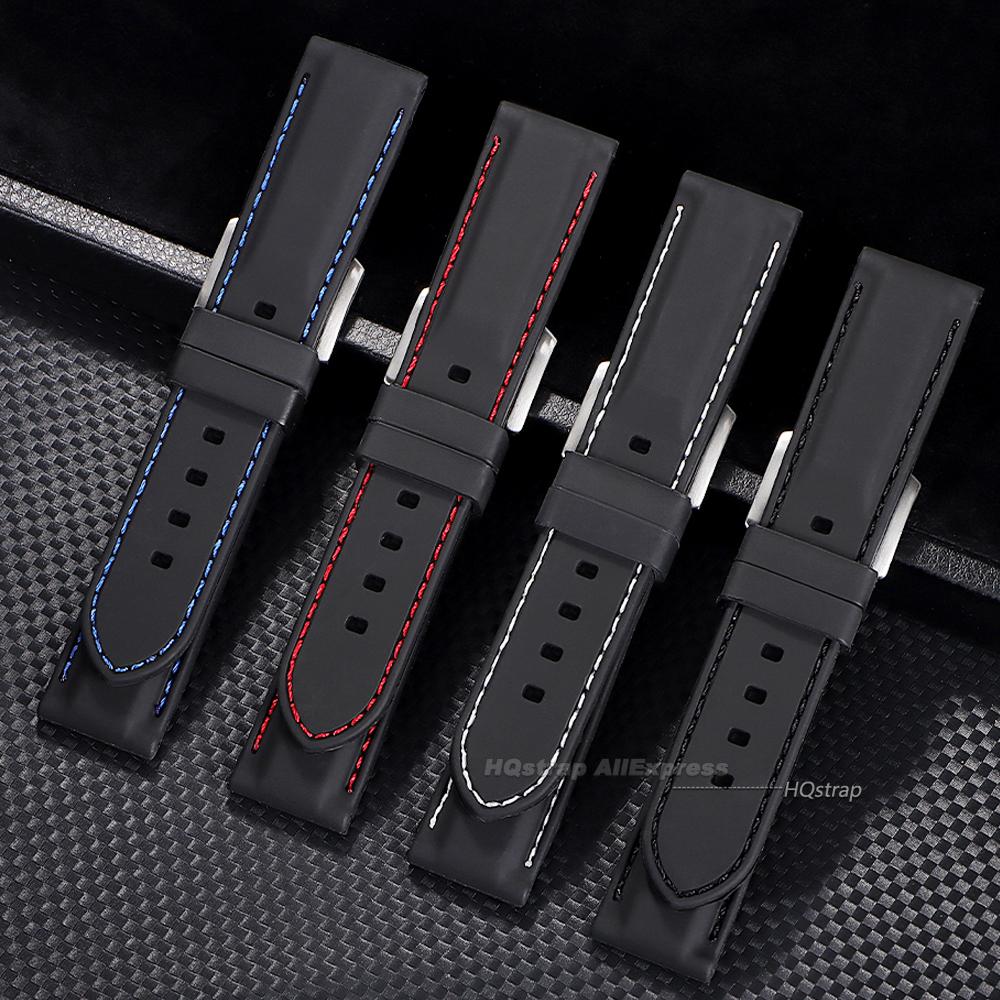 New Rubber Watch Strap 18mm 20mm 22mm 24mm 26mm Universal Replacement Bracelet Soft Waterproof Silicone Band for Men Women Belt