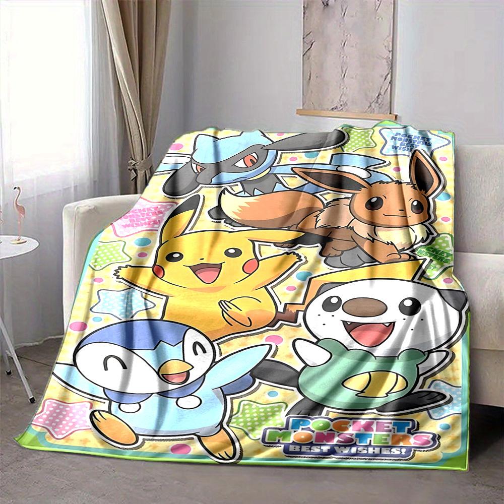 1pc Pokemon Blanket Lightweight Flannel Blanket Throw Blanket For Sofa, Bed, Travel, Camping, Livingroom, Office, Couch