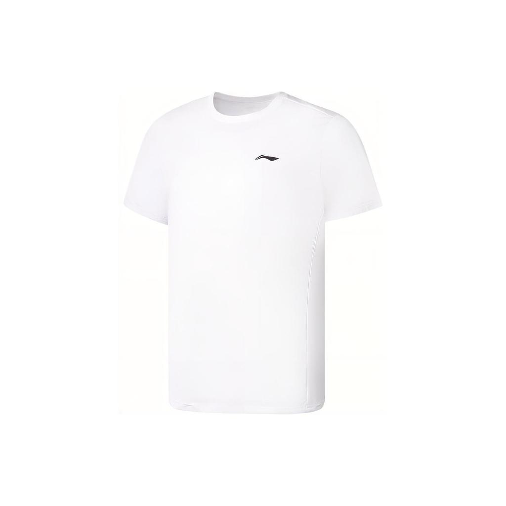 Li Ning Fitness Series SS23 Einfarbig Logo-Print Rundhals Kurzarm T-Shirt Herren Oberteile Weiß ATST615-3