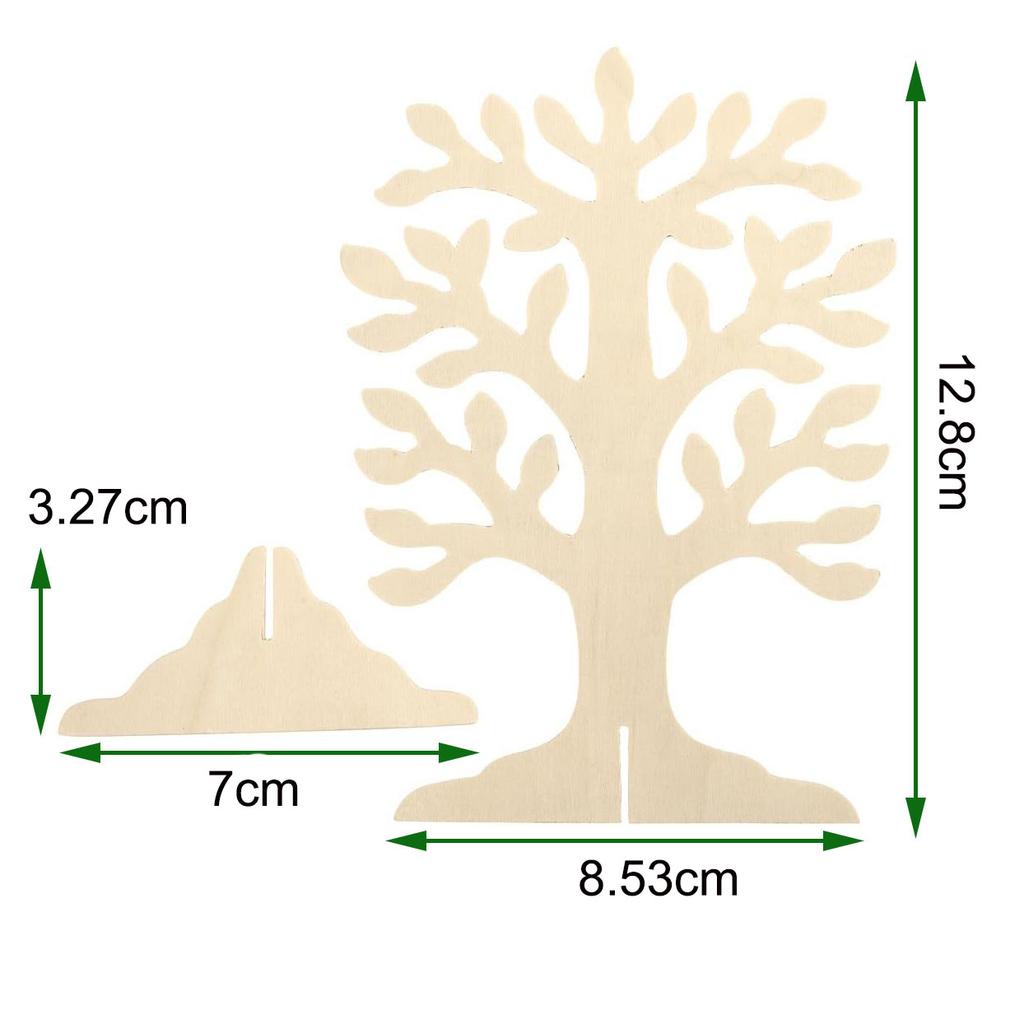 10set DIY Wooden Tree Ornaments, Holiday, Home Decor, Wooden Craft Kit - Suitable for Wedding, Birthday Party Decoration