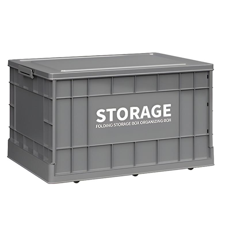 

Outdoor Storage Box Foldable Plastic Organizer Bin Outside Tools Container Camping Car Storage Box Wardrobe Clothes Toys Box S-43x28.5x16.5cm темно-сірий колір