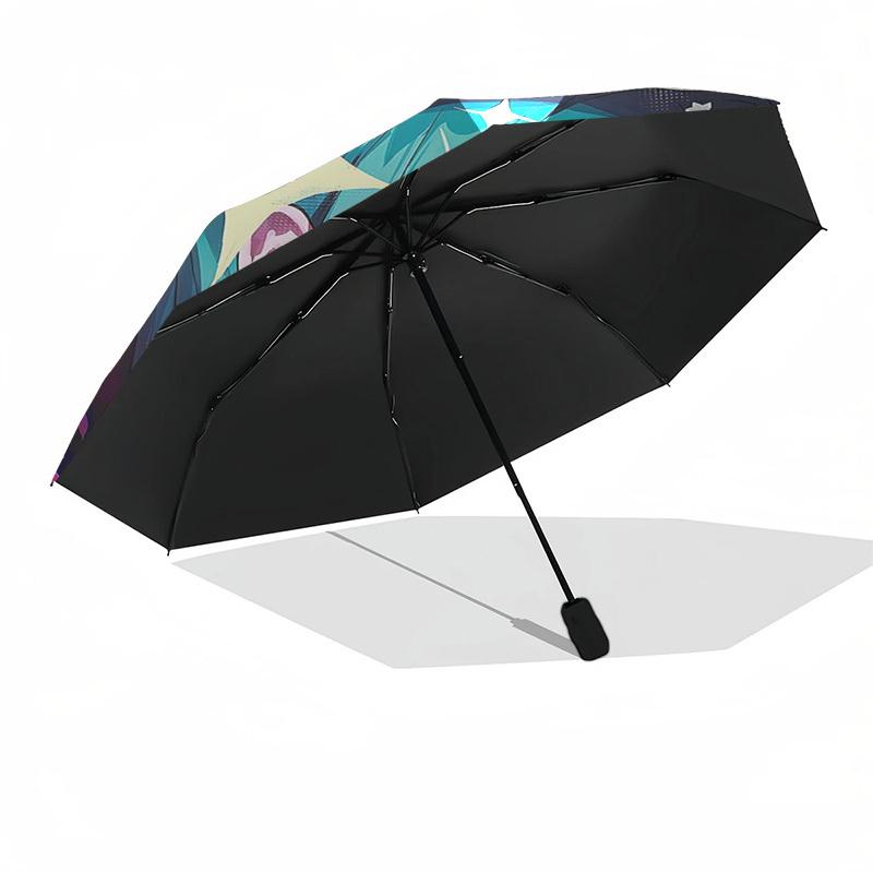 1 Stück Outdoor-Schirm mit Anime-Charakter-Design - Automatisches Öffnen/Schließen, Tragbares 3-fach faltbares Design, 8-Speichen-Eisenrahmen, Perfektes Geschenk für Fans, Tr