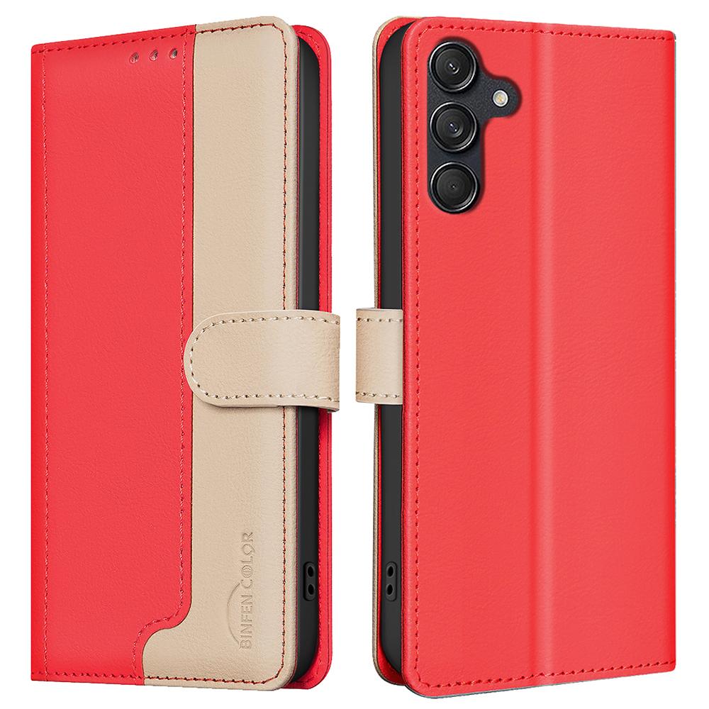 

For Samsung Galaxy S25/S24 Case RFID Blocking Leather Wallet Phone Cover Red