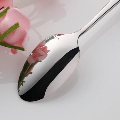 Cuillères de table Buyer Star, Set de 6 cuillères en acier inoxydable, 18,5 cm, Acier inoxydable élégant avec une finition miroir et des parois épaisses, Idéal pour le curry, la soupe