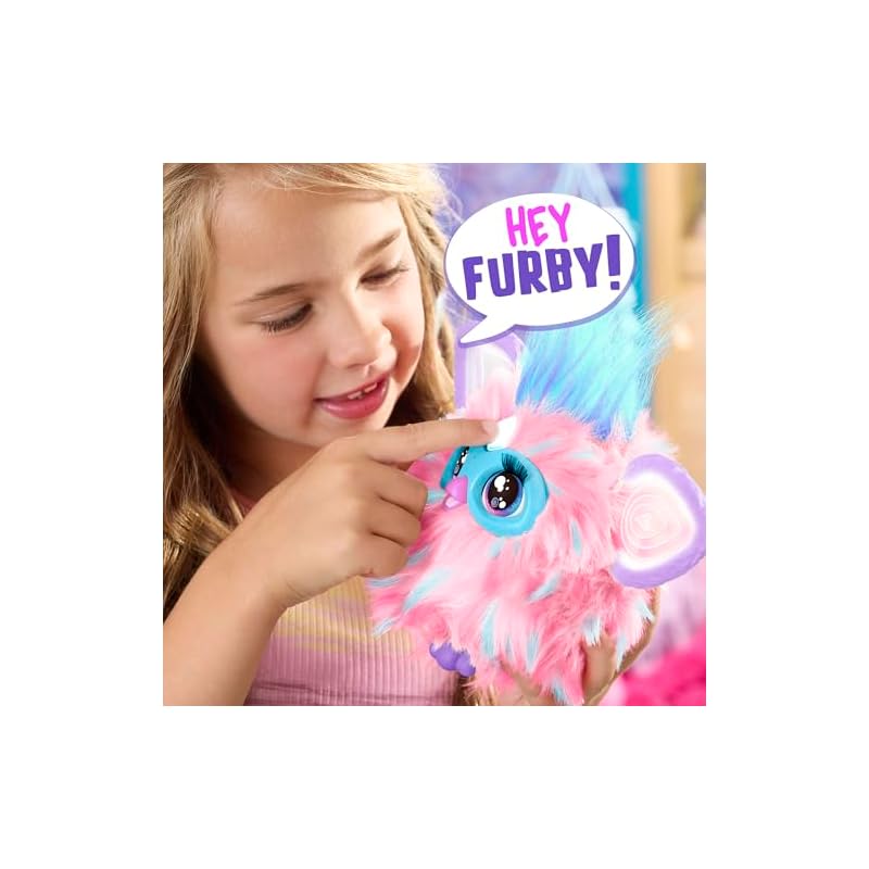 Hasbro Furby Zuckerwatte Rosa und Blau Sprachaktiviertes Interaktives Spielzeug für Jungen und Mädchen ab 6 Jahren mit 15 Mode-Accessoires, Animatronisch, Motorisiert