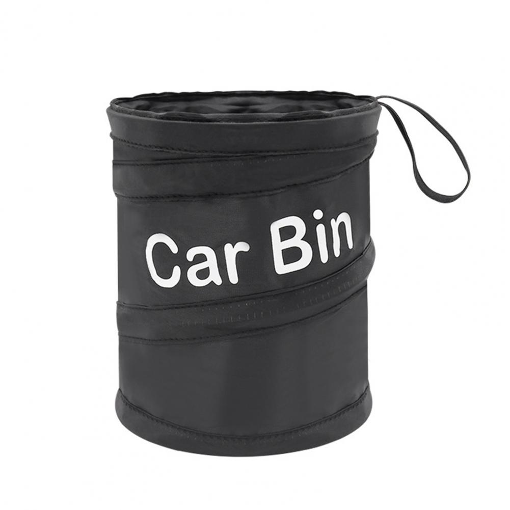 

Foldable Car Trash Can Large Capacity Garbage Bin with Fastener Tape Collapsible Waste Bin Easy Install Vehicle Rubbish Holder