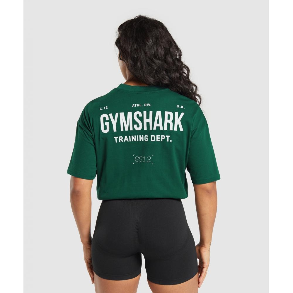 

GYMSHARK Training Department Graphic Oversized Tee Conditioning Green B1B5S ECSC