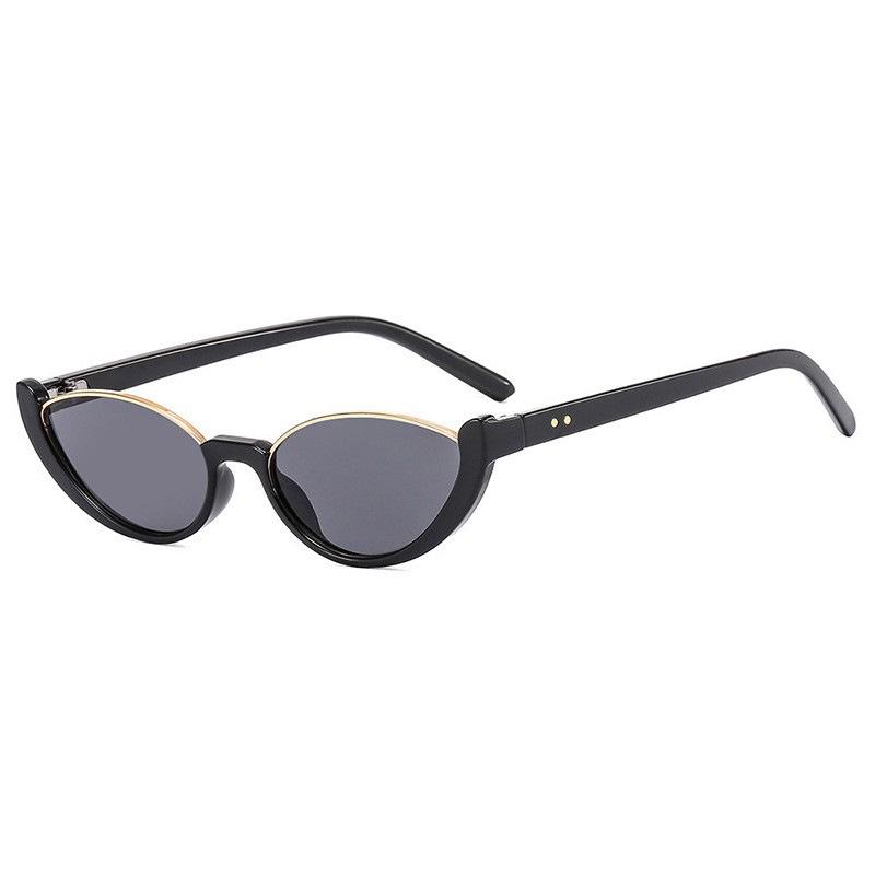Retro Cat-Eye Half-Frame Sunglasses: European & American Fashion Trend Women's Style