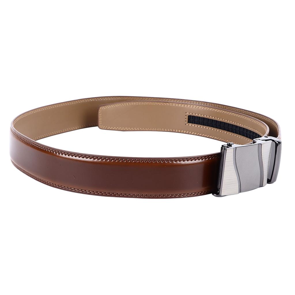 Leather Belt for Men Adjustable Customizable Fit Mens Casual Dress Belt with Automatic Click Buckle for Everyday Light