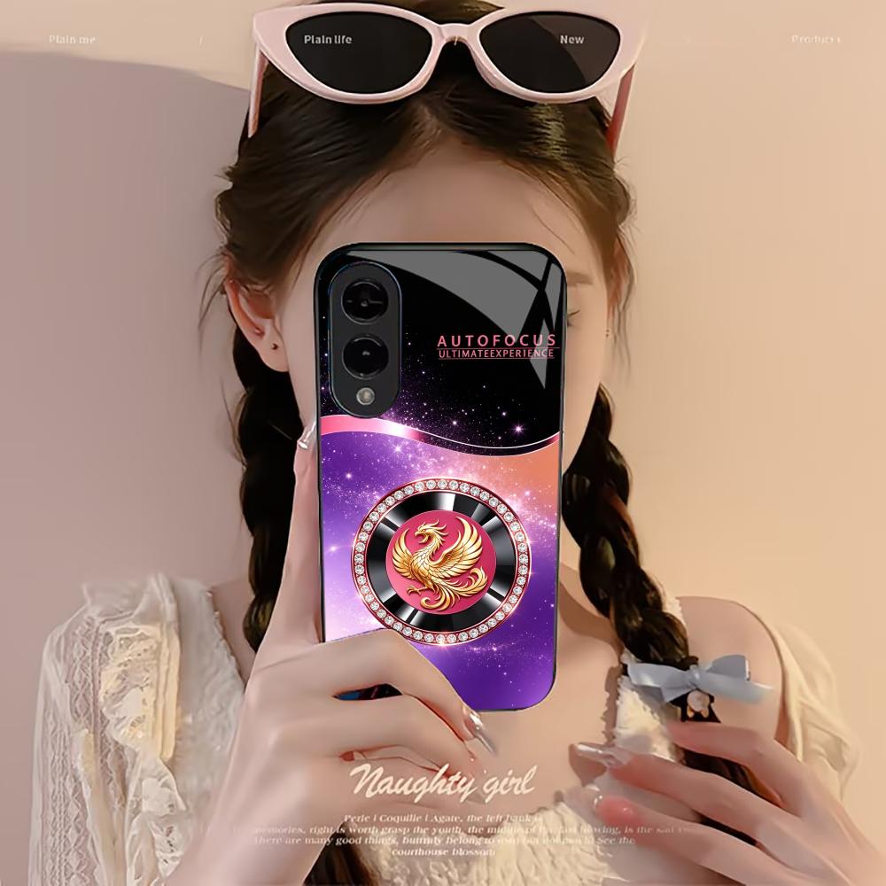 Fashion black purple phoenix phone case glass s26 ultra case s25 ultra case for Samsung Galaxy S26 S25 S24 S23 S22 FE,Ultra,Plus