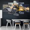 No Framed 5 Pieces Excavator Car Modular Wall Art Canvas Posters Pictures Paintings Home Decor for Living Room