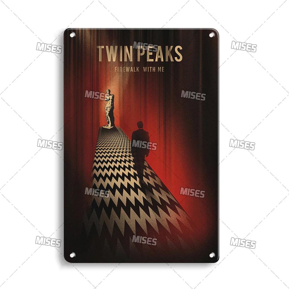 MISES Twin Peaks Classic TV Metal Sign Rusty Metal Poster Man Cave Garage Club Industrial Decor Decorative Plate Metal Plaque