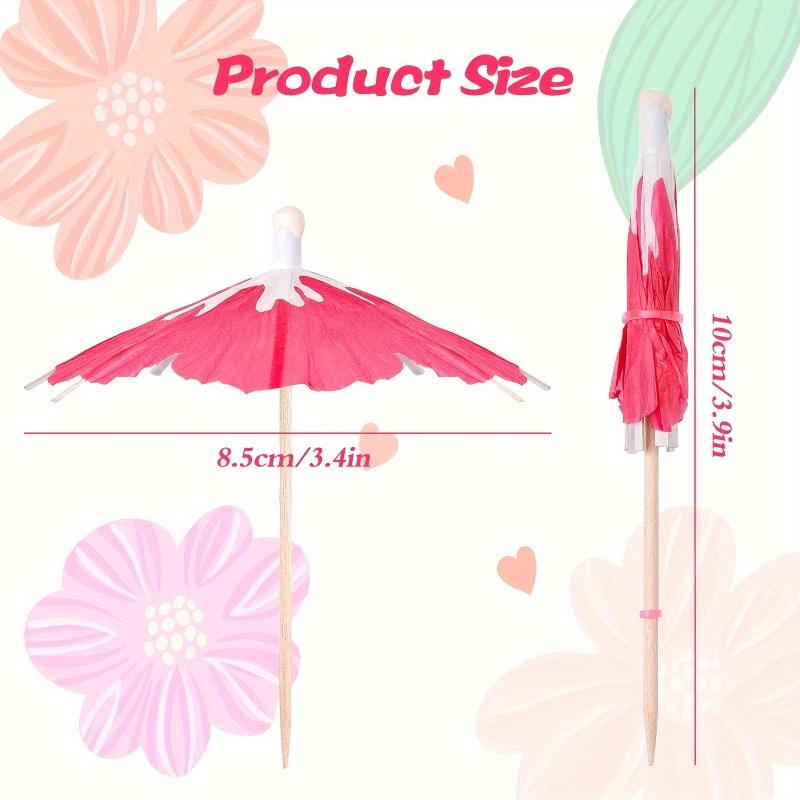 Beverages Cocktails Umbrellas Sticks with Wooden Toothpicks Hawaiian Tropical Party Decorations