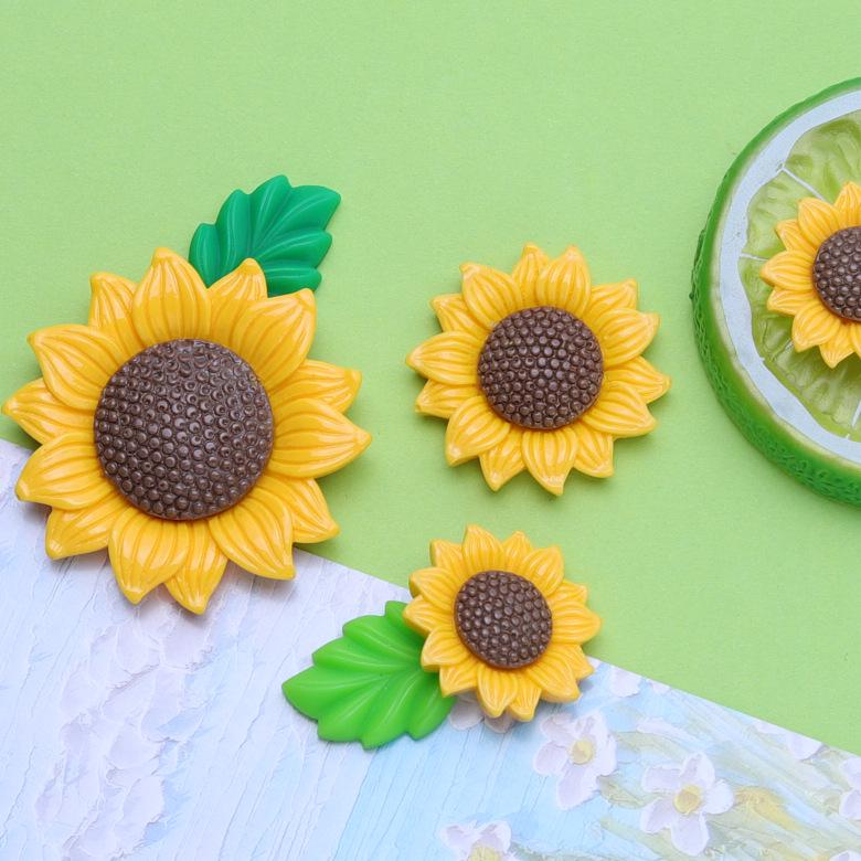Sunflower Glossy Cartoon DIY Crocs Charms Cream Glue Resin Handmade Pack