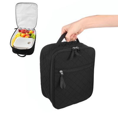 Polyester Insulated Meal Bag Good Insulation Effect Meal Tote Bag Large Capacity Small Lunch Box with Pocket for Camping Picnic