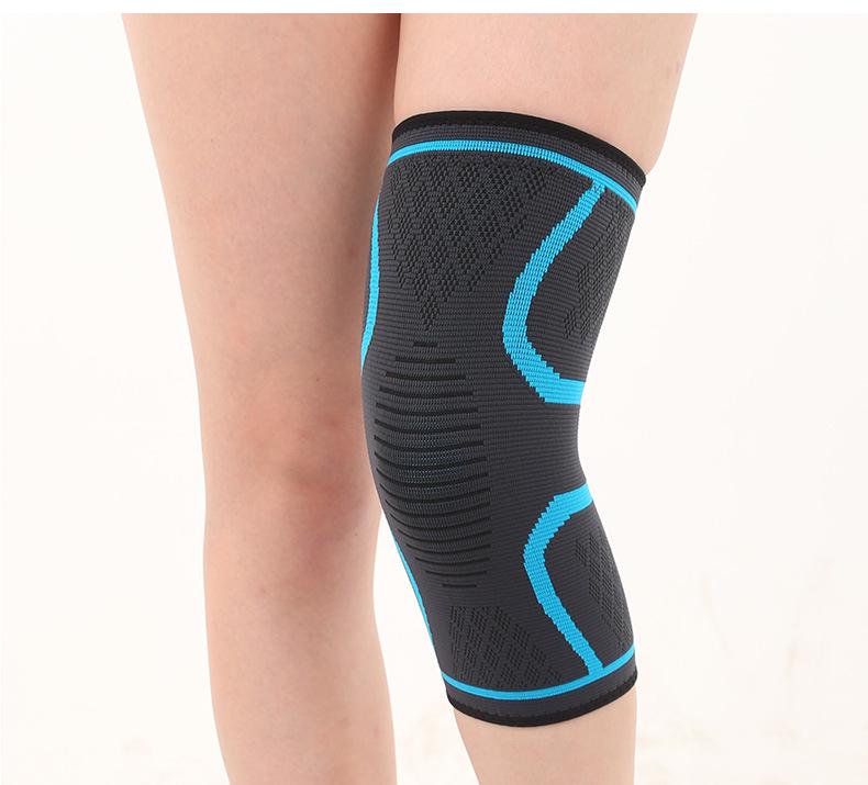 Maxwell Sports Double Wavy Anti-Slip Knee Pad: Elastic, Warm, Nylon Knitted Protective Gear for Outdoor Cycling and Hiking.