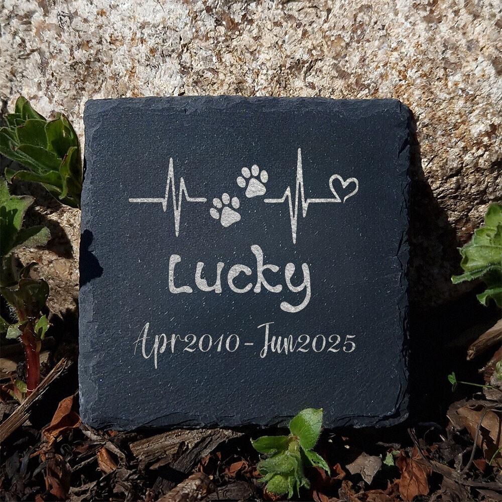 Personalisierter Haustier-Gedenkstein Gravierter Grabstein Hund Beileidsgeschenk Individuell Gravierte Hund Katze Gedenkplakette Haustierverlust Geschenke