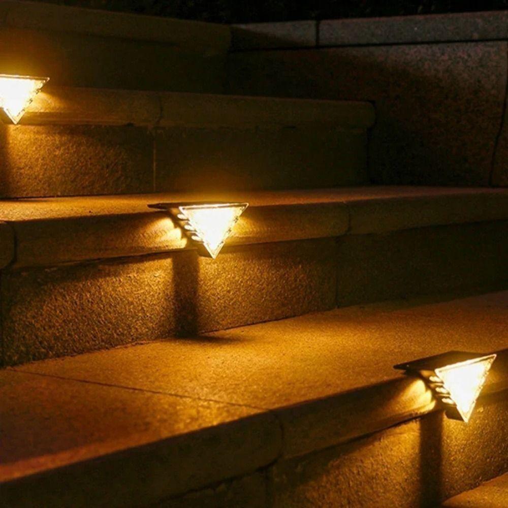 Solar Powered Stair Lamp White/Warm Light Landscape Light Easy Installation Deck Lights  Villa