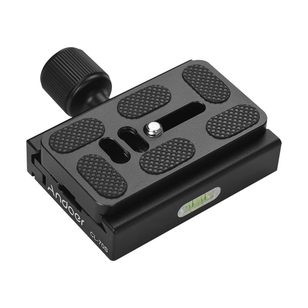 CL-70S 70mm Aluminum Alloy Quick Release Plate with Clamp Set with Adapter Bubble Level for Tripod Head