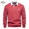 Callaway Men's Embroidered Pure Cotton Long Sleeved Polo Shirt for Autumn and Winter, New Fashionable and Casual Multifunctional Top