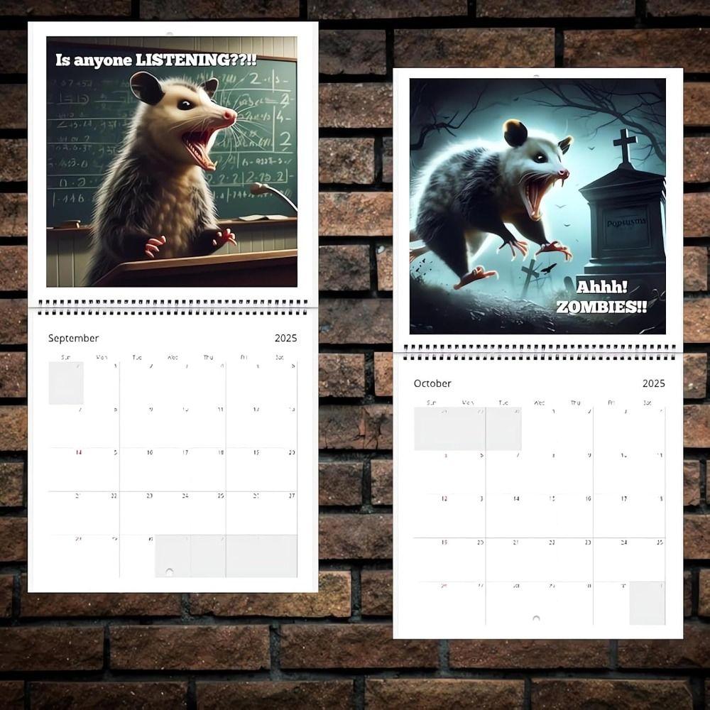 Screaming Possums 2025 Wall Calendar Wall 12 Month Planner New Possum Calendar  Funny Gag Gift
