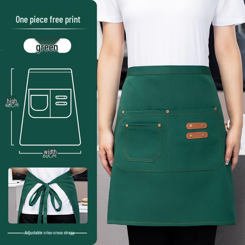 Custom Waterproof Canvas Waist Apron with Logo for Catering, Milk Tea Shops, Baristas