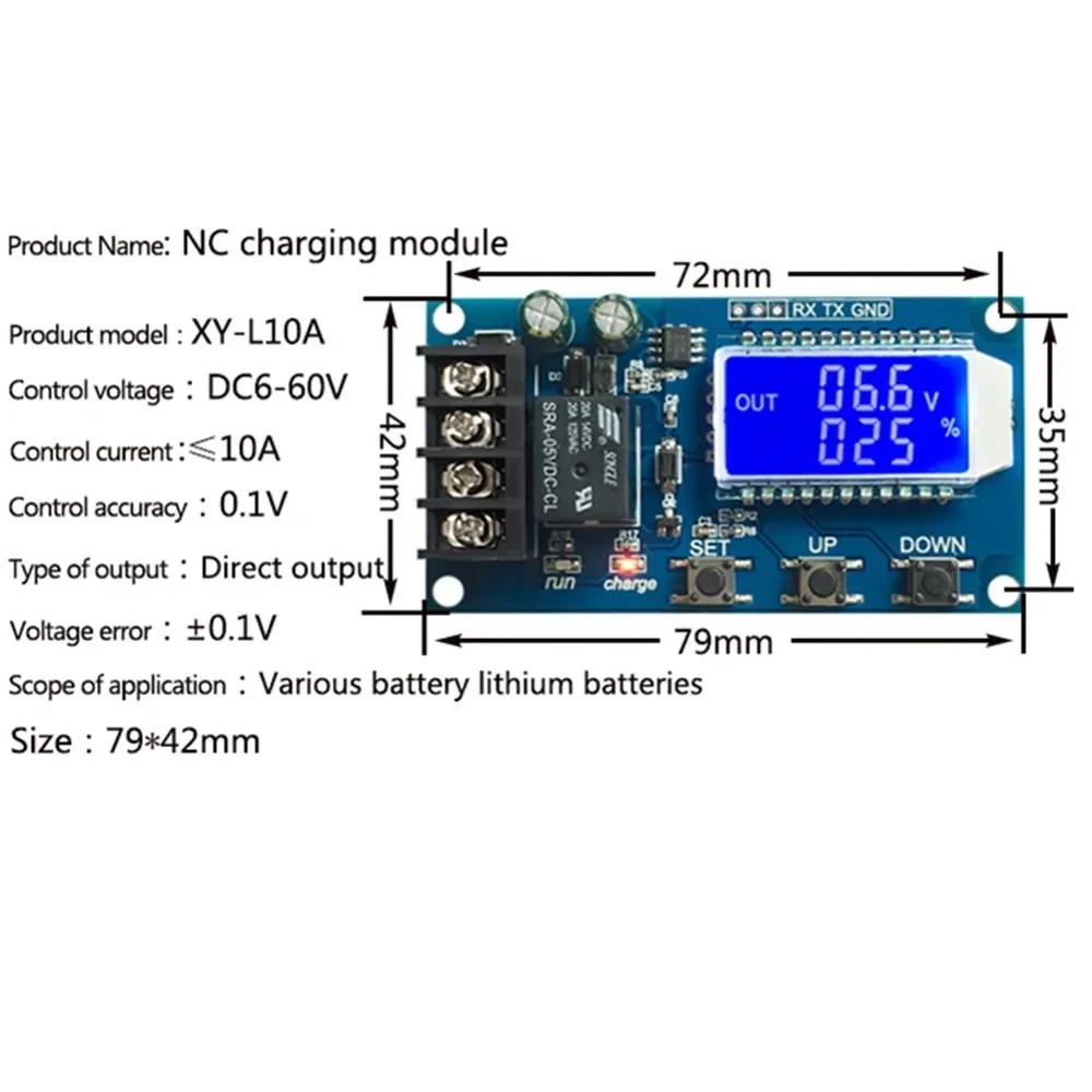 Module Chargeur de Batterie Plomb-Acide Lithium 6-60V 10A 30A Affichage LCD Contrôle Protection contre la Surcharge Carte Charge Automatique 12/24V