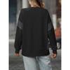 Autumn and Winter Round Neck Color Blocked Versatile Casual Loose Women's Hoodies & Sweatshirts