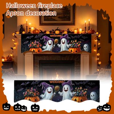 Halloween Fireplace Mantel Scarf Decorative Holiday Table Runner for Fall Home Decor