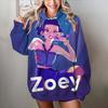 Modne Damskie Bluzy KPop Łowcy Demonów Nadruk 3D Okrągły Dekolt Pulower Casualowa Bluza Outdoor Dziecięca Koszulka Top Odzież
