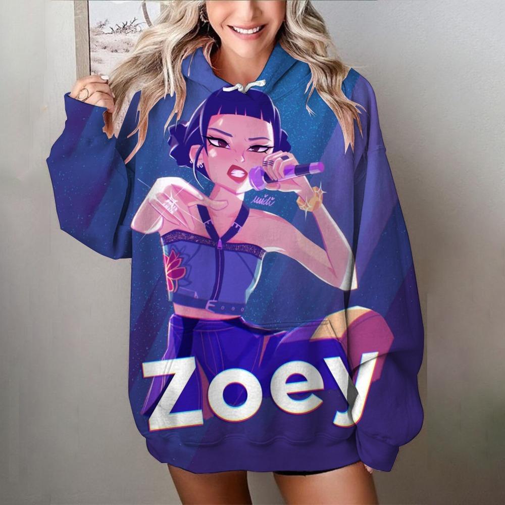 Modne Damskie Bluzy KPop Łowcy Demonów Nadruk 3D Okrągły Dekolt Pulower Casualowa Bluza Outdoor Dziecięca Koszulka Top Odzież