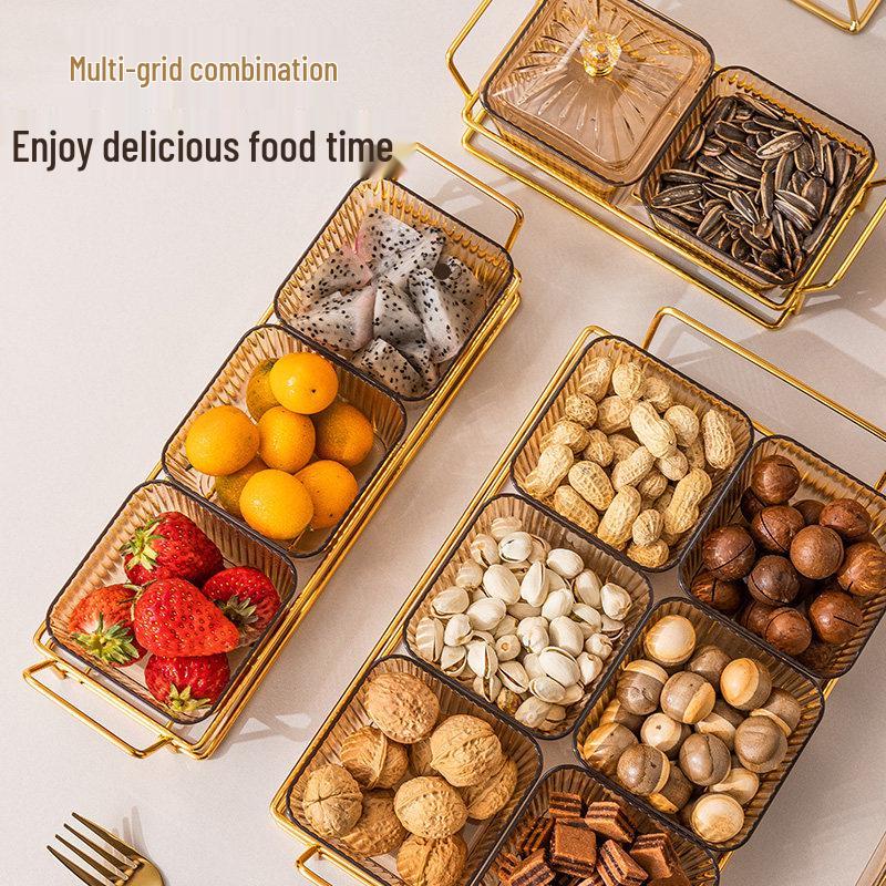 Creative Plastic Snack Compartment Plate for Living Room or Bar Use