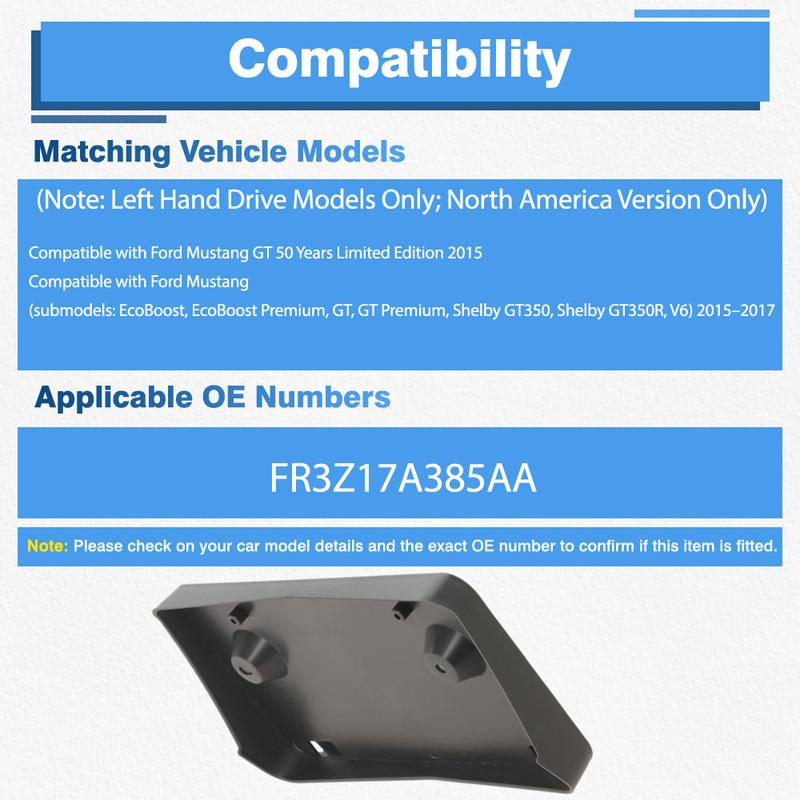For Ford Mustang GT 50 Years Limited Edition 2015 EcoBoost 2015–2017 Car Front Bumper License Plate Bracket FR3Z17A385AA