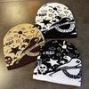 New Fall Winter Jacquard Knit Beanie - Skull Ghost Star Pattern Warm Slouchy Hat for Men Women Cold Weather Headwear Supplies