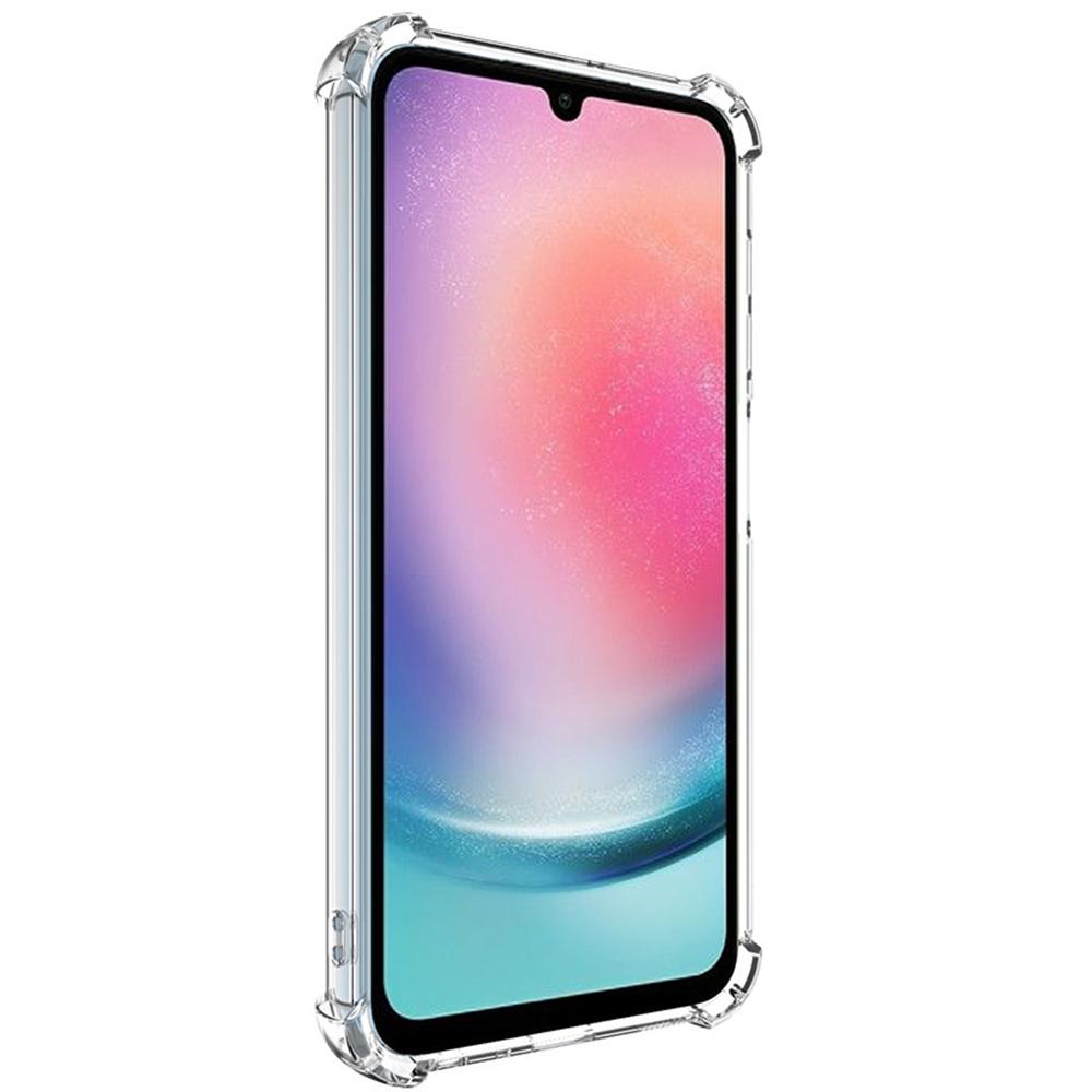 IMAK UX-4 Series for Samsung Galaxy A24 4G (162.1 x 77.6 x 8.3mm) Case Straight Frame Four Corner Shockproof Clear TPU Cover