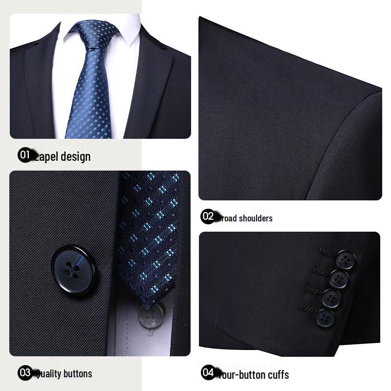 Shanshan Men's Slim Fit Wrinkle-Resistant Business Suit Set