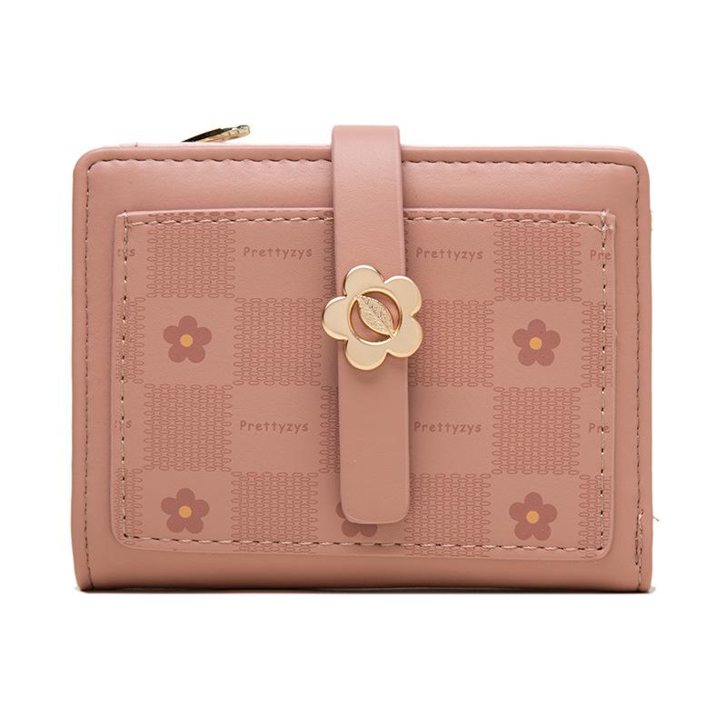 Wallet  PU Printed Zipper Folding Student Multi Slot Zipper Wallet