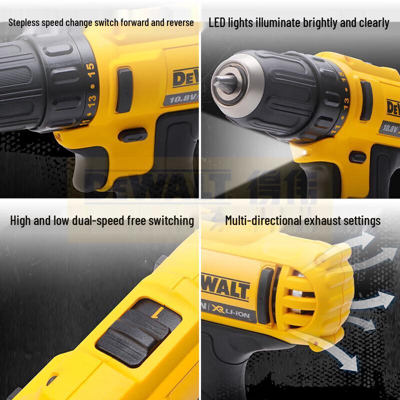 DeWalt 12V Cordless Brushless Electric Drill Driver DCD710DK2-A9 CN Plug (adapter Included)