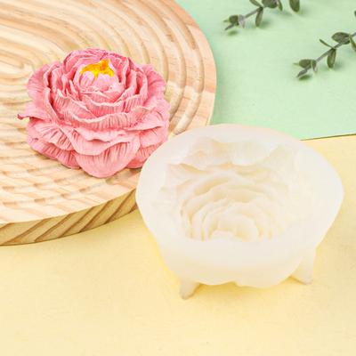 Stampo in silicone per candele 3D Peony fai da te, stampo in rilievo per fiori, sapone, resina, gesso, decorazioni per la casa, utensili per la cottura al cioccolato, regali