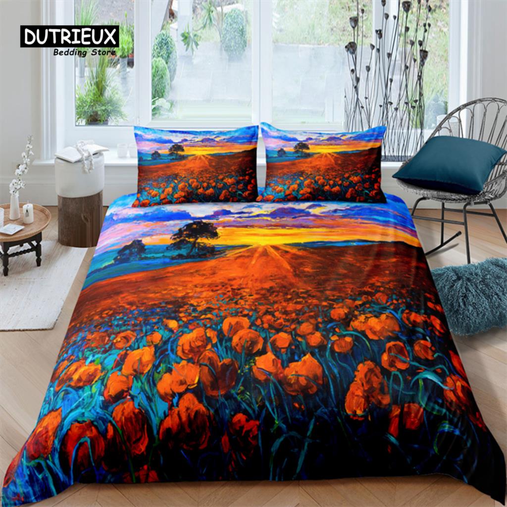 Luxury 3D Sunflower Print Home Living Comfortable Duvet Cover Set Pillowcase Kid Bedding Set Queen and King EU/US/AU/UK Size