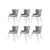 Dining Chair - MUVOE - Set of 6 - Grey Velvet - Metal Legs - Modern Design