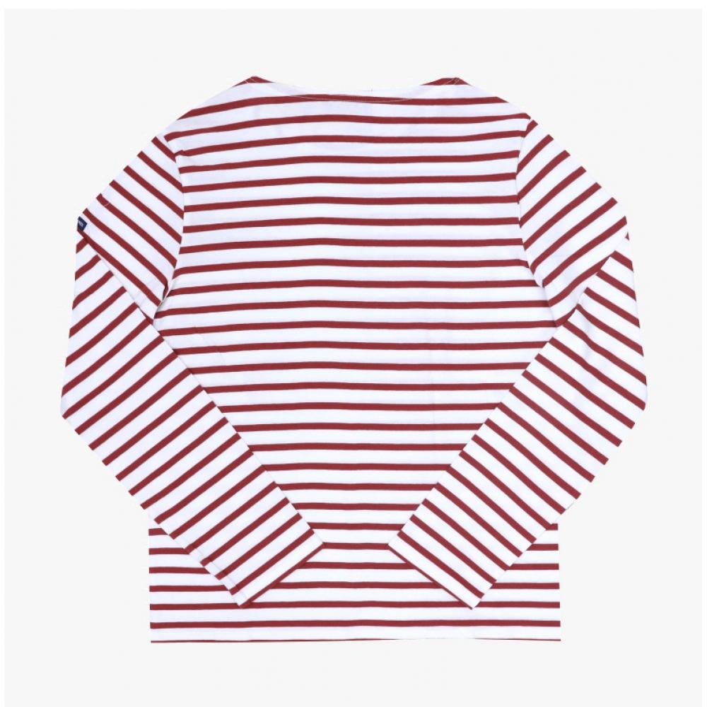 Camiseta unisex de manga larga Saint James Modern Stripe 9858 Nieve Terracota