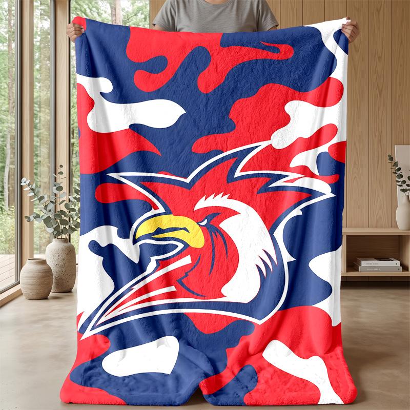 Sydney RoostersPrinted Flannel Blanket Cozy Skin-Friendly Warm Throw for Couch Bed Indoor Daily Use