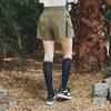 CHALLENGER Women'S Culottes With Detachable Mesh Big Pockets And Waist Drawstring, Khaki