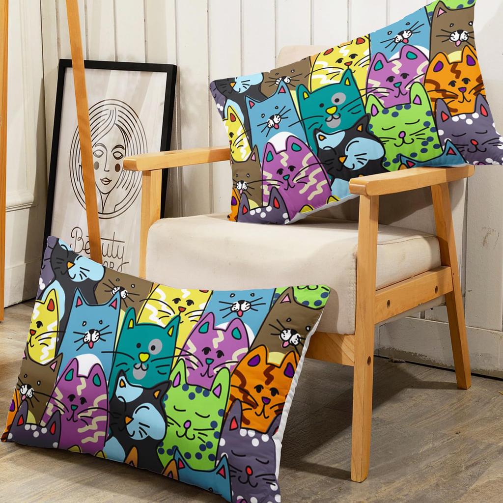 Dier Kat Patroon Matras Driedelig Digitaal Print Matras Beddengoed Set Volwassenen Kinderen