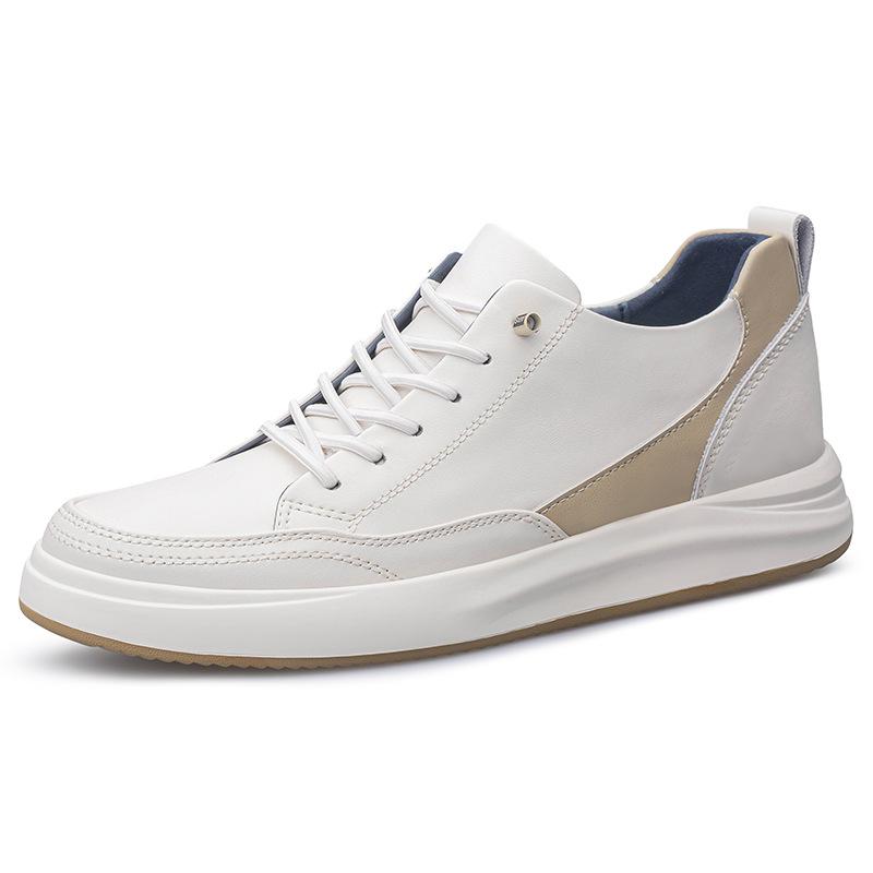 Men s White Casual Spring Shoes | 6CM-8CM Height Boost | Invisible Lift Skate Shoes 42
