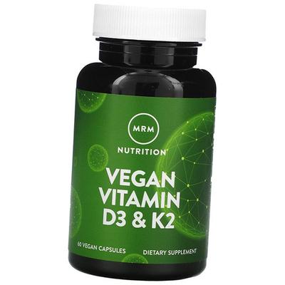 Vegan Vitamins D3 and K2, Vegan Vitamin D3 & K2, 60vegcaps (36122001)