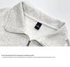Women's American Retro Cotton Half-Zip Polo Hoodie with Velvet - Autumn/Winter Fashion Trend